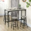 Ensemble table de bar 5 pièces avec 4 tabourets, style industriel compact 4