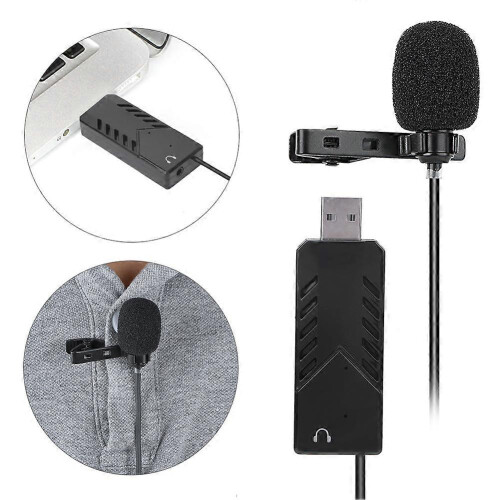 Φορητό μικρόφωνο Mini Collar USB2.0 με πέτο για ηχογράφηση σε υπολογιστή σ 2