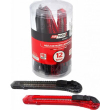 Couteaux mit gebrochenem Blatt - AWTOOLS - AW29000 - 18mm - 12 Stück in einem Tube - Rot