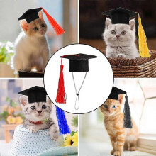 Fascia per capelli a forma di cappello di laurea per animali domestici, mini cappello di laurea carino perfetto per animali di pic