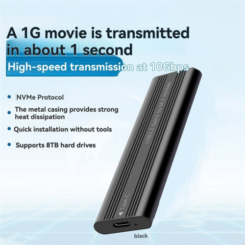 M.2 NVME PCIe SSD Case USB Type C 10Gbps External Enclosure Hard Disk Box for PCI-E M2 SSD Holder 2