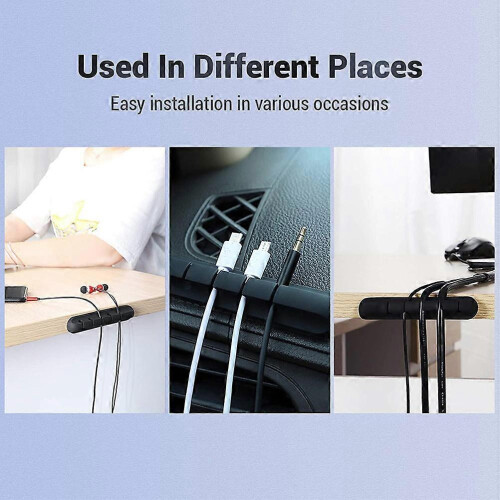 Organizador de cables de silicona autoadhesivo, protector de cables flexible 2