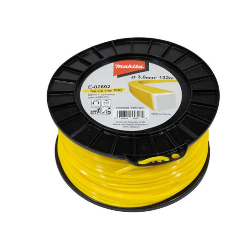 Makita Vierkante nylon draad - MAKITA - E-02892 - Ø 3,0 mm - 132 m - Geel