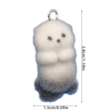 Lot de 4/8 pendentifs loutres souples 3D, loutres floquées, fournitures pour la création de porte-clés et de bijoux.