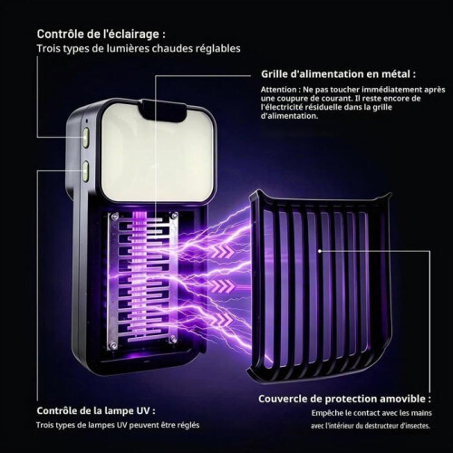Επαναφορτιζόμενη λάμπα κουνουπιών 4000mAh με βύσμα, απωθητική για μύγες κα 1