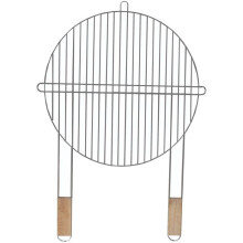 Pyöreä grilliritilä - Master Grill & Party - MG257 - Kromattu teräs - Puukahvat - 51 cm