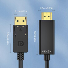 DisplayPort - HDMI kompatibilis átalakító csatlakozókábel számítógép-laptop monitorokhoz 1080P / 4K opcionális