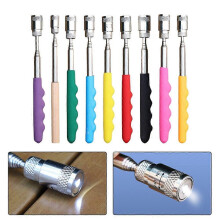 Teleskop-Magnet-Aufnahmewerkzeug aus Edelstahl mit LED-Lampenkopf, gelb