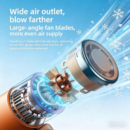 Ventilateur léger avec batterie de 3000 mAh et support flexible pour différentes positions - Blanc 1