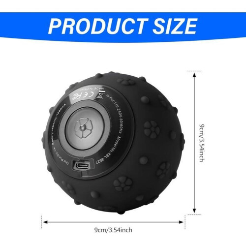 Minge de masaj, 5 viteze, reîncărcabilă USB, compactă, neagră, silicon 1