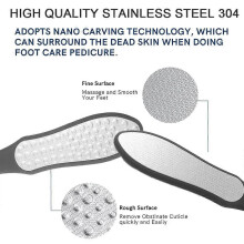 Dead Skin Exfoliator For Wet And Dry Use, Stainless Steel Foot File With Coarse Grinding Surface, Professional Pedicure Tool, Non-Slip