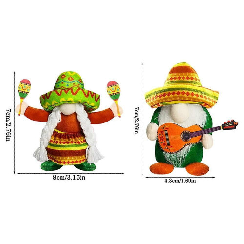 Fiesta Gnome βελούδινη διακόσμηση, συμβατή με προμήθειες πάρτι Cinco de Mayo, 1