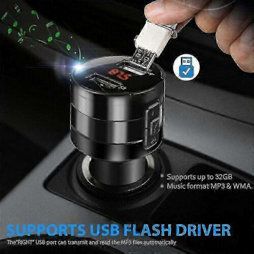 Încărcător auto rapid cu dublă USB, adaptor pentru brichetă, handsfree Bluetooth 1