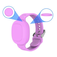 Bracelet de montre enfant en silicone souple, compatible avec les SmartTags (rose).