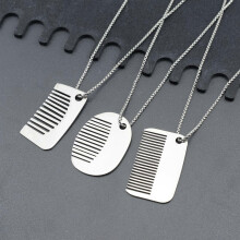 Colar com Pendente Pente em Aço Inoxidável, Corrente Elegante para Roupas Casuais e Eventos Especiais