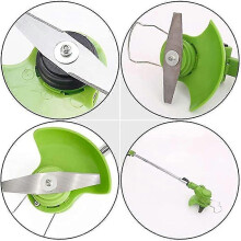 HJyzng 4-delige draadloze grastrimmer met metalen messen, elektrische onkruidtrimmer voor tuin en erf, 8 inch LQT