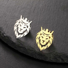 Löwenkrone-Anstecknadel mit Tiermotiv für Damen und Herren, Edelstahl, Anzugkragen-Abzeichen, Schmuck, neues trendiges Geschenk