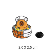 Lindo broche de esmalte con forma de capibara de dibujos animados. Elegante pin de capibara. Broche único con encanto, perfecto pa