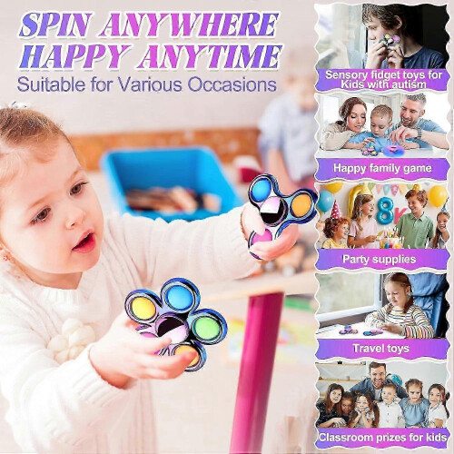 Πακέτο 3 παιχνιδιών Fidget Spinner Sensory για ενήλικες, παιδιά 4-8-12 ετών με αυ