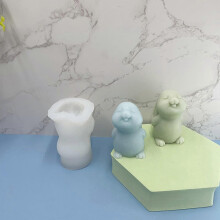Moldes de resina con forma de conejo para velas, moldes de resina con forma de animales para hacer velas, jabón, chocolate, pastel