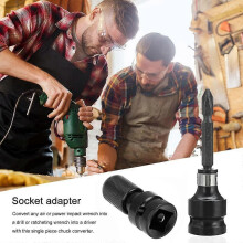 Yzfei 2-delige dopadapters 1/2" vierkant naar 1/4" zeskant zeskant rateldop snelwisselhouder converter-St PNT