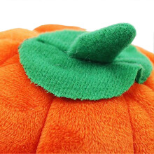 Dog Plush Toy Cute Pumpkin Shape Squeaky Bite Resistant Stuffed Dog Plush Toy for Teeth Grinding Relieve Boredom