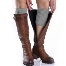 Lot de 3 paires de guêtres courtes chaudes en maille pour femme, motif torsadé, idéales pour l'hiver et l'automne.
