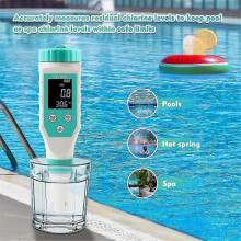 7 In 1 Ph/free Chlorine/orp/ec/tds/salt/temp Ph Meter Swimming Pool Salinity Tester Ip67 Waterproof f26
