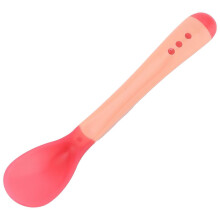 Temperature Sensing Spoons Forks Soft Baby Feeding Spoon GumFriendly Training Fork(Spoon )