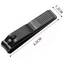 2X Black Nail Clippers Stainless Steel Super Nails and Toenails Manicure Tool Flat Nose Nail Clippers S