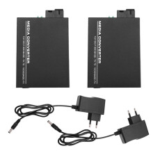 1 Par de Transceptores Ethernet Gigabit de Fibra Óptica A RJ45 Monomodo de Fibra Óptica, 20 , Enchufe UE.