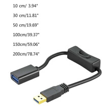 Gerades USB 3.0-Verlängerungskabel mit Ein-/Ausschalter zur Datenübertragung und Stromversorgung von USB-betriebenen Lüftern