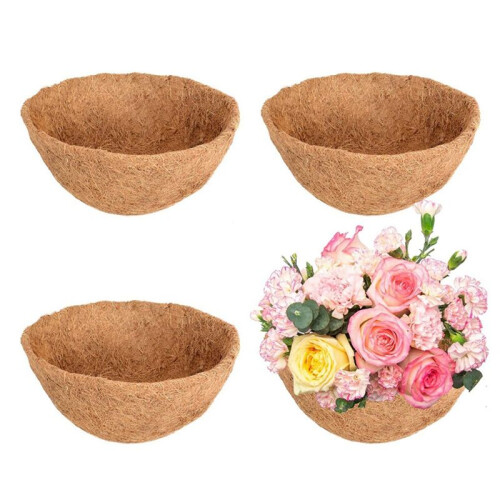 12 Tums Hängande Korgfoder, Rund Planteringsfoder för Hängande , Kokosnötsfiberfoder för Hängande Korgar Växtblomma 2