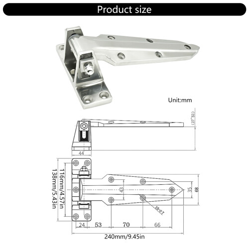 Multipurpose Rise Hinges for Walk In Coolers Flush Mounted 2