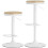 Ensemble de 2 tabourets de bar réglables, pivotants, avec repose-pieds, blancs 2