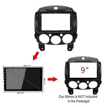 9-Zoll-2DIN-Auto-Armaturenbrettrahmen mit Kabelbaum für Mazda 2 Demio 2007-2014 DVD-Navigationsradio-Audiopanel 0731
