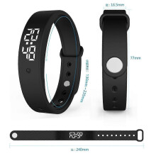 Reloj con alarma por vibración y temporizador de cuenta regresiva, resistente al agua, silencioso, color verde.