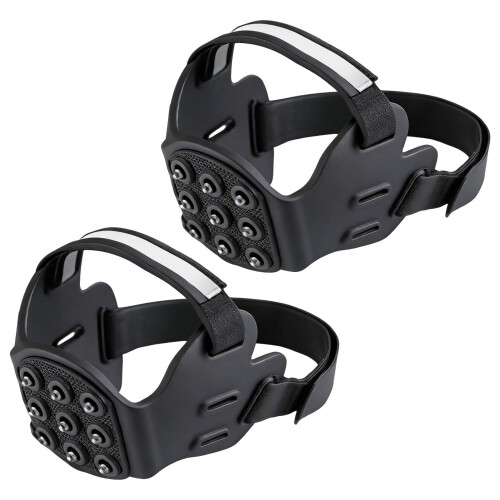 Ice Cleats Anti-Slip 1 Pair 9 Tooth with Reflective Strips 1