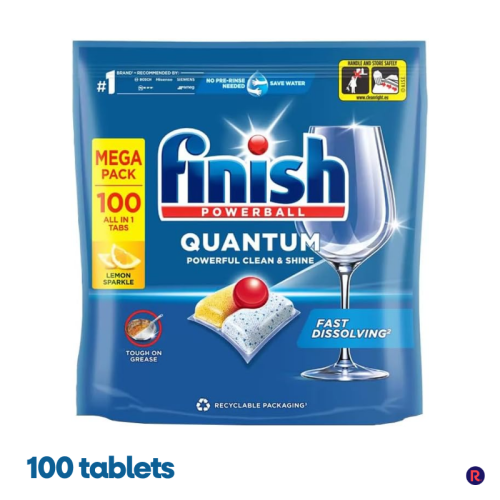 Finish Finish Quantum Infinity Shine Dishwasher Tablets Bulk | Scent: Lemon | Size: 100 Dishwasher Tabs | For Sparkling Clean (Lemon)