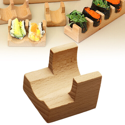 Wooden Temaki Sushi Roll Holder Display Stand with 4 Slots 1
