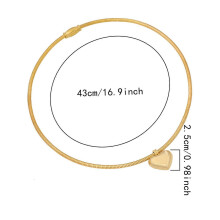 Stijlvolle hart-/bolvormige hanger ketting met slangenbotketting, sleutelbeenketting, elegant sieraad voor trendy vrouwen en meisjes