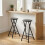 Ensemble de 2 tabourets de bar pliants, structure en acier, double repose-pieds, noir 4