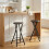 Ensemble de 2 tabourets de bar pliants, structure en acier, double repose-pieds, noir 3