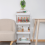 Slim 4-Tier Mobile Shelving Unit White 6