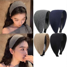 Horquillas de moda de borde ancho, color liso, antideslizantes, para mujer, diademas, accesorios para el cabello de niña, accesori