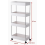 Slim 4-Tier Mobile Shelving Unit White 2