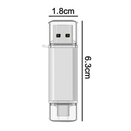 Μονάδα Flash USB C 3.1 διπλής θύρας 128Gb, σύνδεση και λειτουργία υψηλής ταχύ 1
