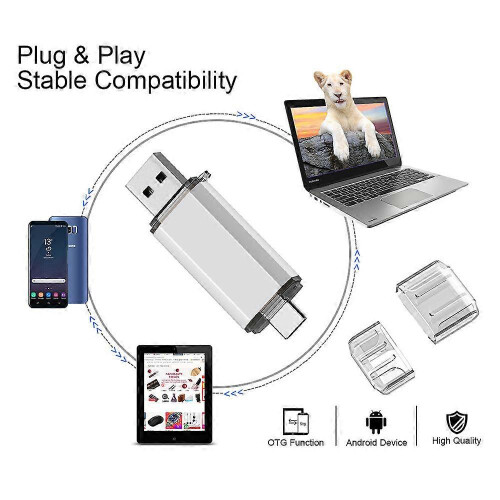 Μονάδα Flash USB C 3.1 διπλής θύρας 128Gb, σύνδεση και λειτουργία υψηλής ταχύ 2