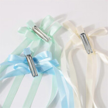 piezas de lazo de cinta elegante estilo años 2000, pinza lateral para el cabello, lazo dulce para niñas, estilo hada, lazo largo,