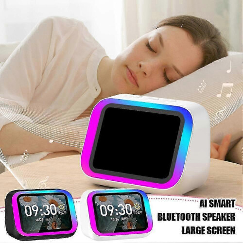 Έξυπνο ξυπνητήρι με ηχείο Bluetooth, φωνητικό βοηθό AI, μεγάλη οθόνη HD, προσαρμοσ 1